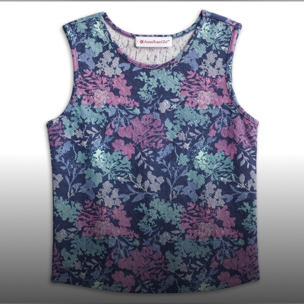 American Girl Mix and Match Purple Blue Print Tank Top 2017 small